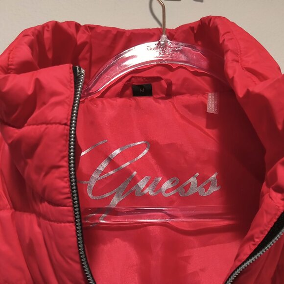 Guess  Women's Red Puffer Vest  Size M - Picture 2 of 7